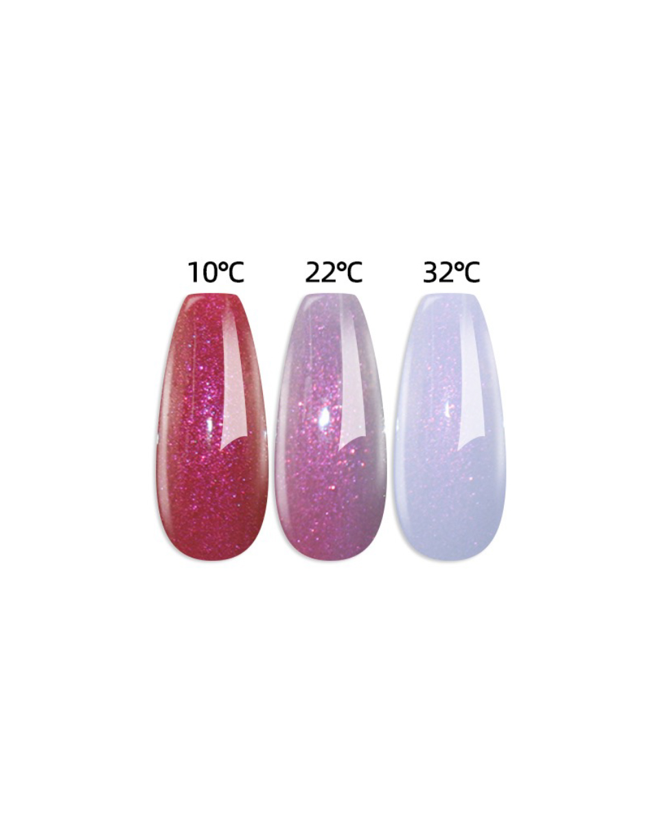Bordó-Ciklámen-Lila thermo gél lakk - 3 colors thermo gel - 15ml (3)