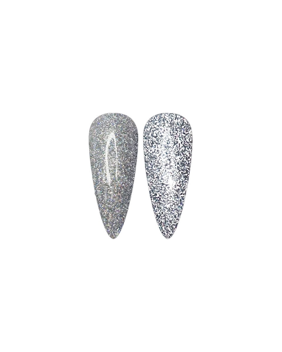 Gyémánt ezüst reflektív gél lakk - Disco 19 - 15 ml (3)