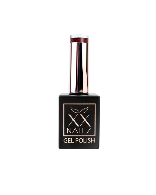Piros csillám gél lakk - Ruby glitter - 15 ml