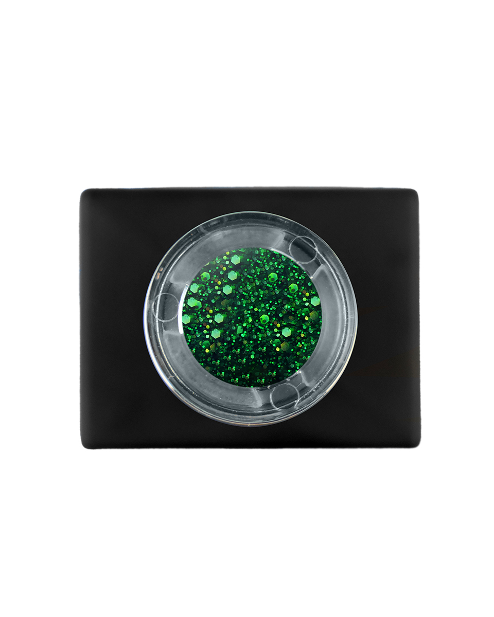 Smaragd csillám zöld gél lakk - Emerald glitter - 15 ml (2)